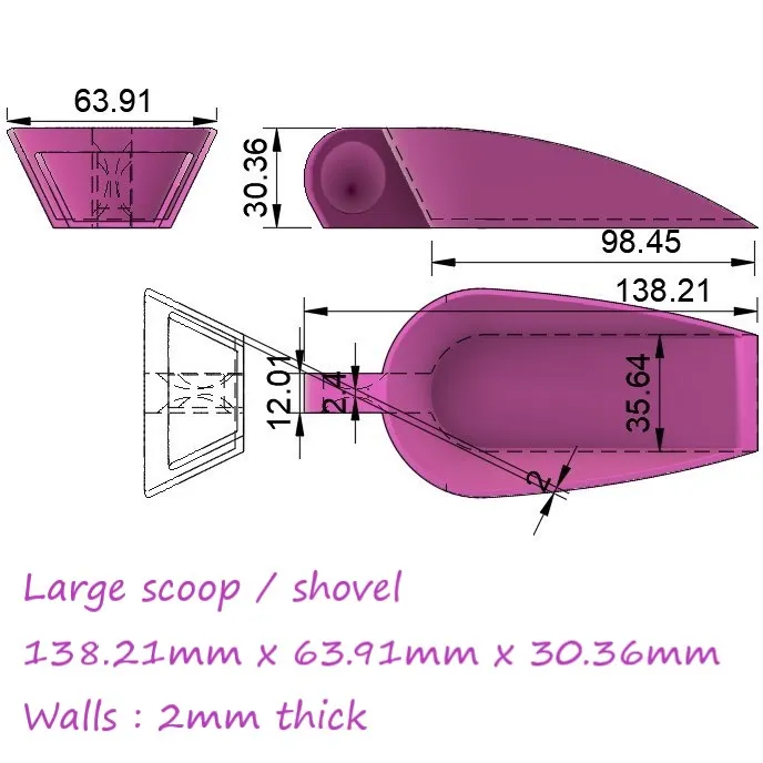 SCOOP 2 SIZES - for sensory educational play and baking aids