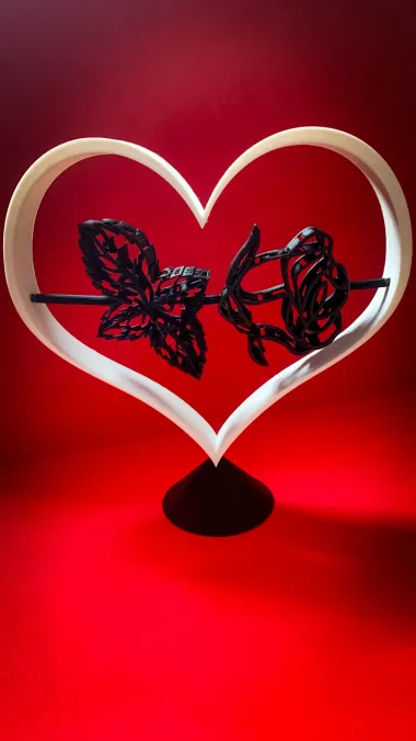 Rose with Heart Flip-0
