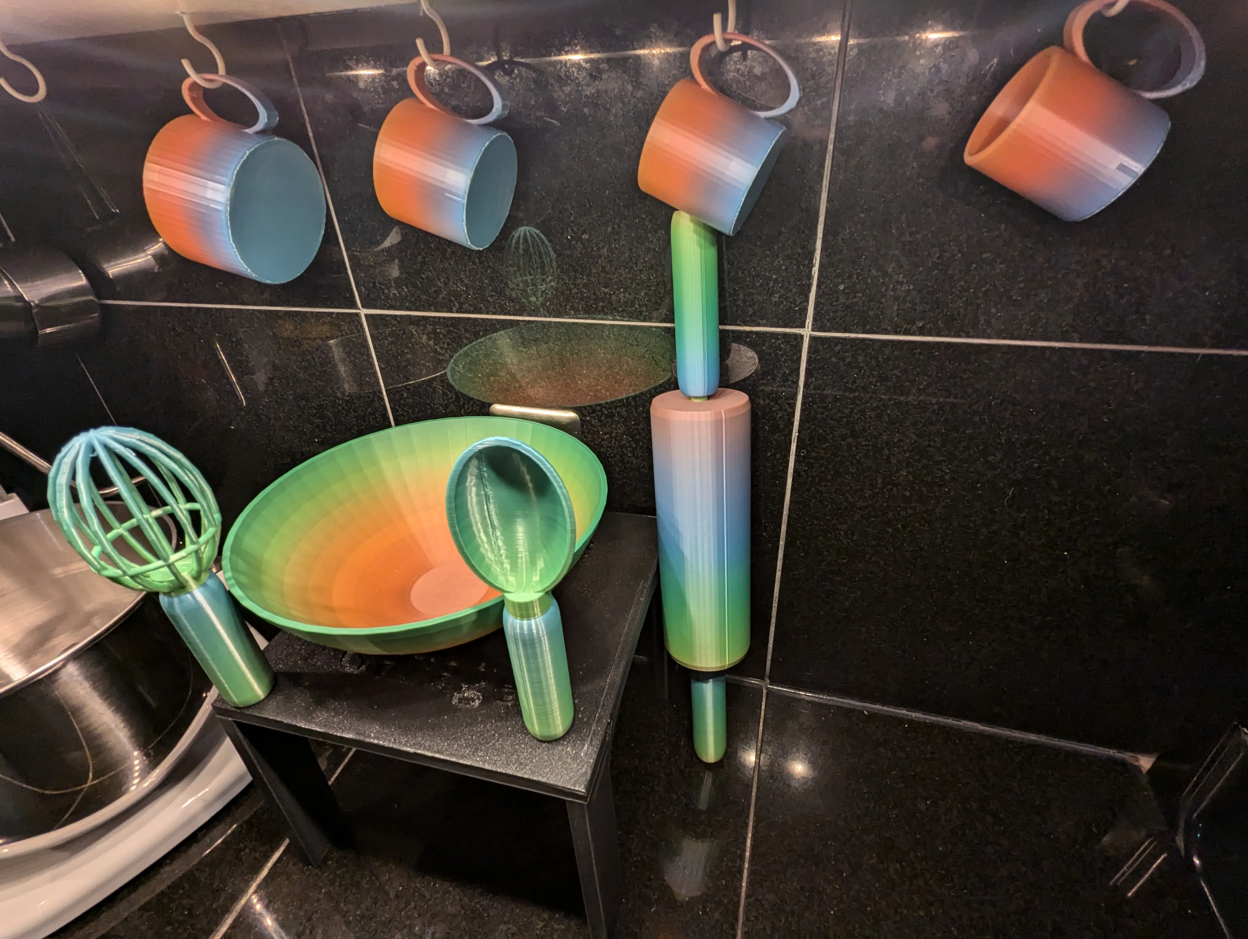 Baking Set - Rolling Pin, Bowl, Spoon, Whisk, Measuring Cups