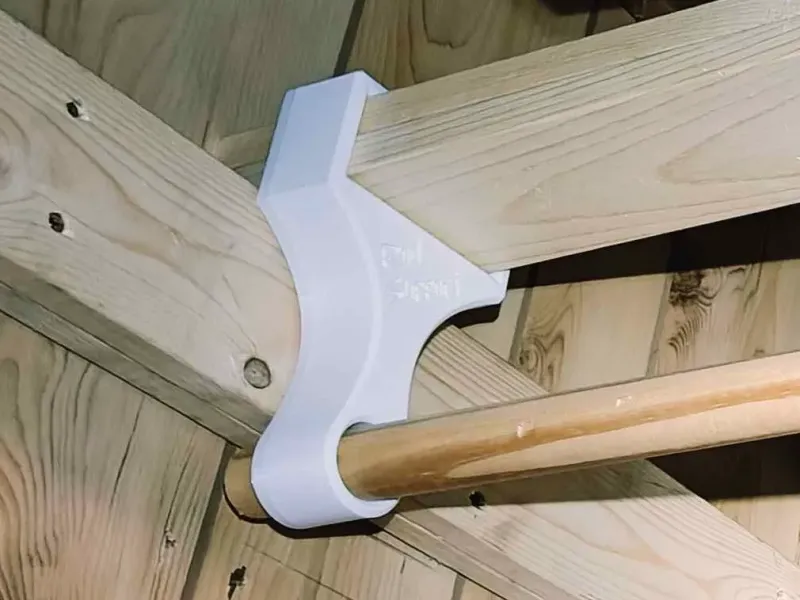 Closet Rod Support for Standard 2"x4" Lumber and 1-1/4" Rod