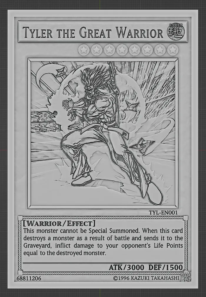 Free Other STL Download - Tyler the Great Warrior - yu-gi-oh!by Wsonuchiha3D