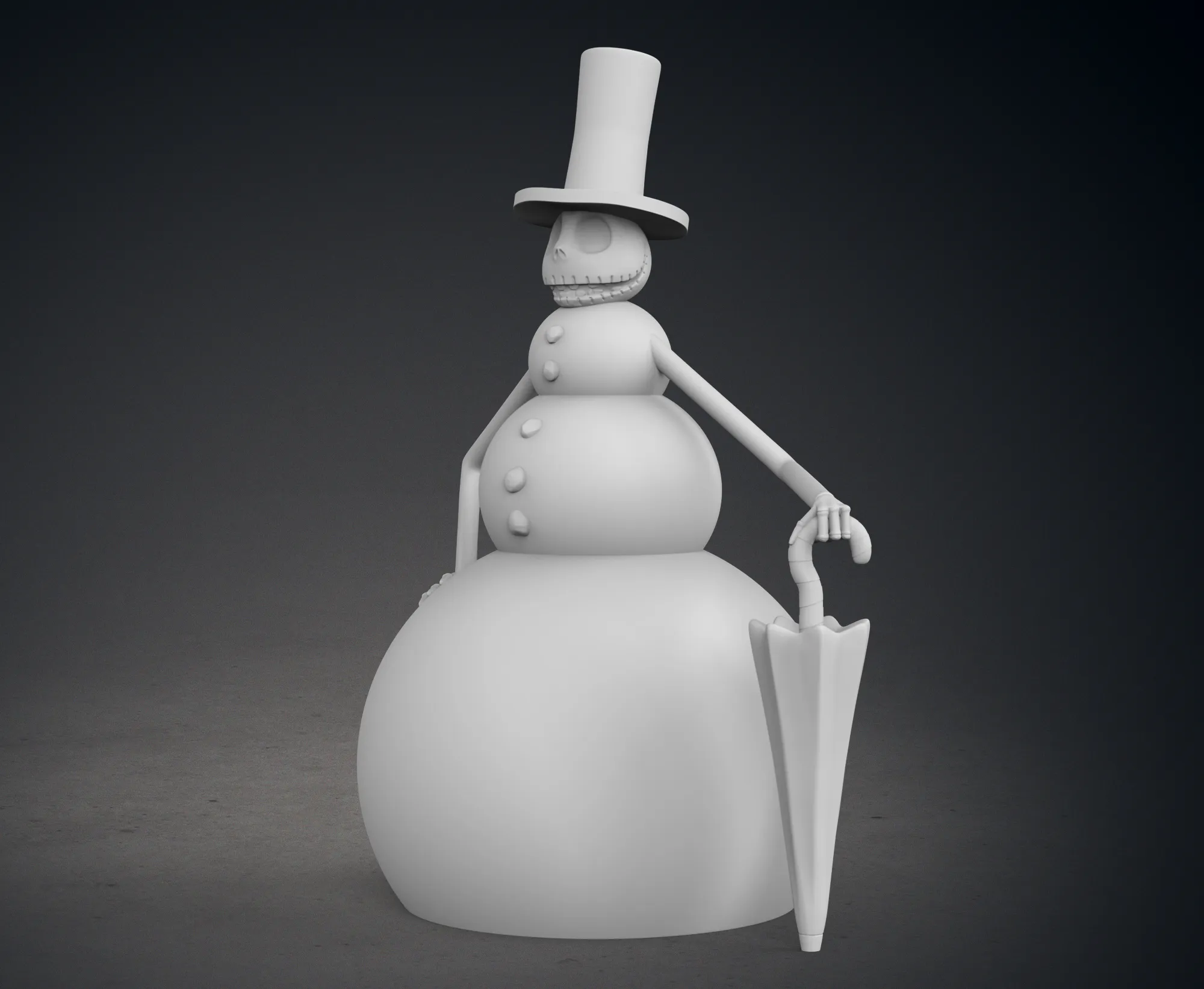 Nightmare Before Christmas Jack Skellington as a Snowman