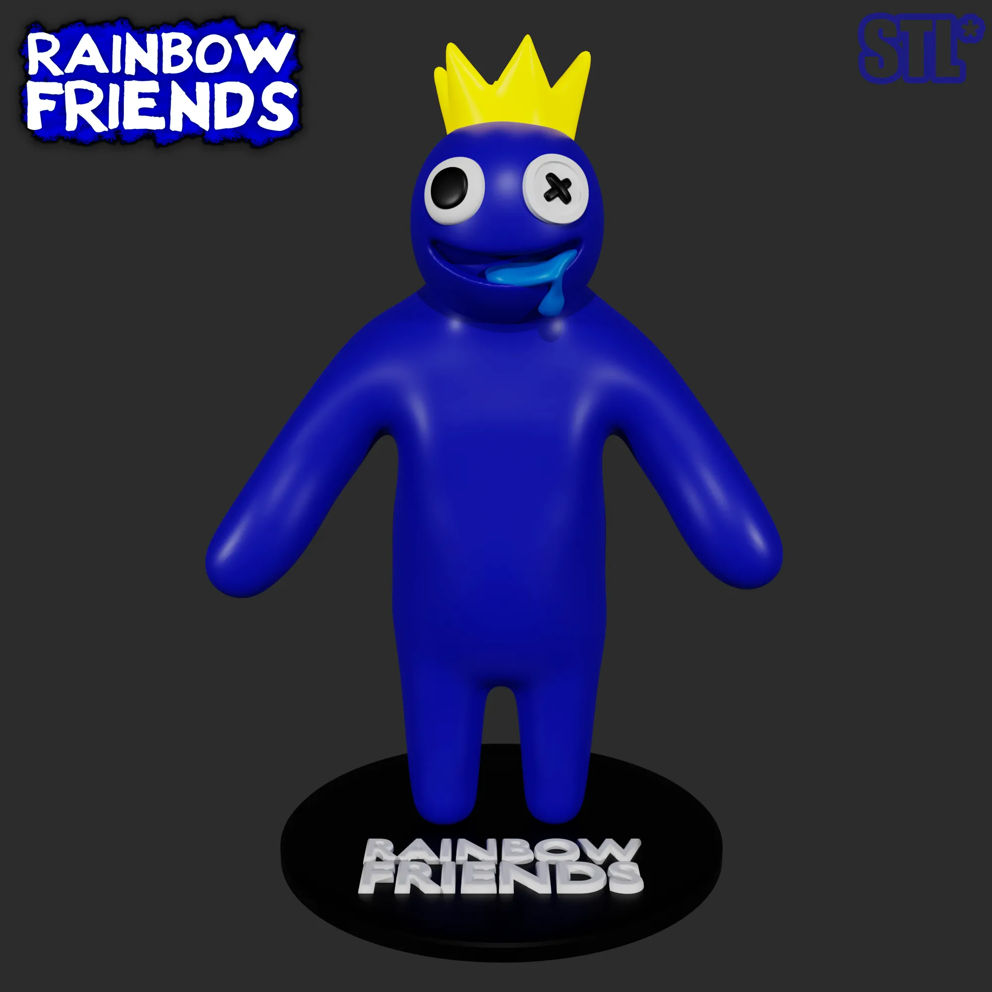 Sculpture BLUE RAINBOW FRIENDS - ROBLOX 3D Print Model