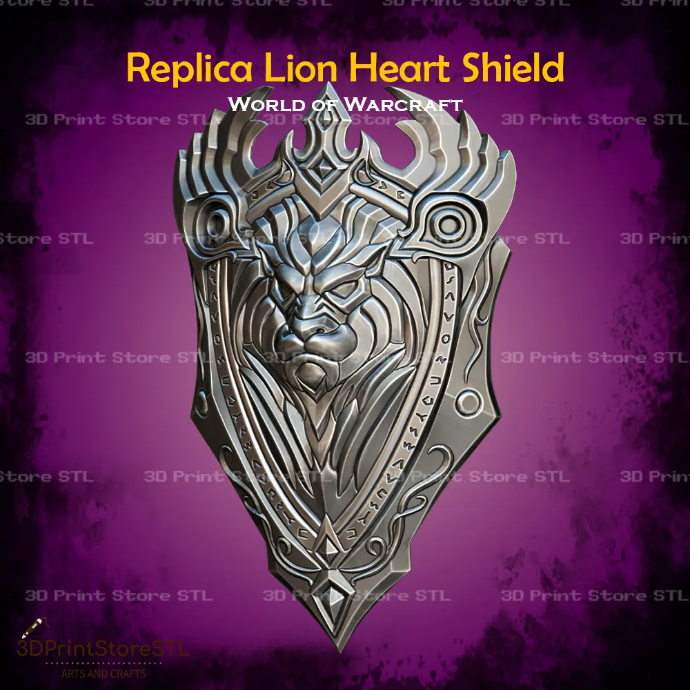 Replica Lion Heart Shield Cosplay Warcraft - STL File