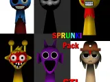 Sprunki Horror Black, Garnold,Sky,Simon Yellow, Durple Purpl-0