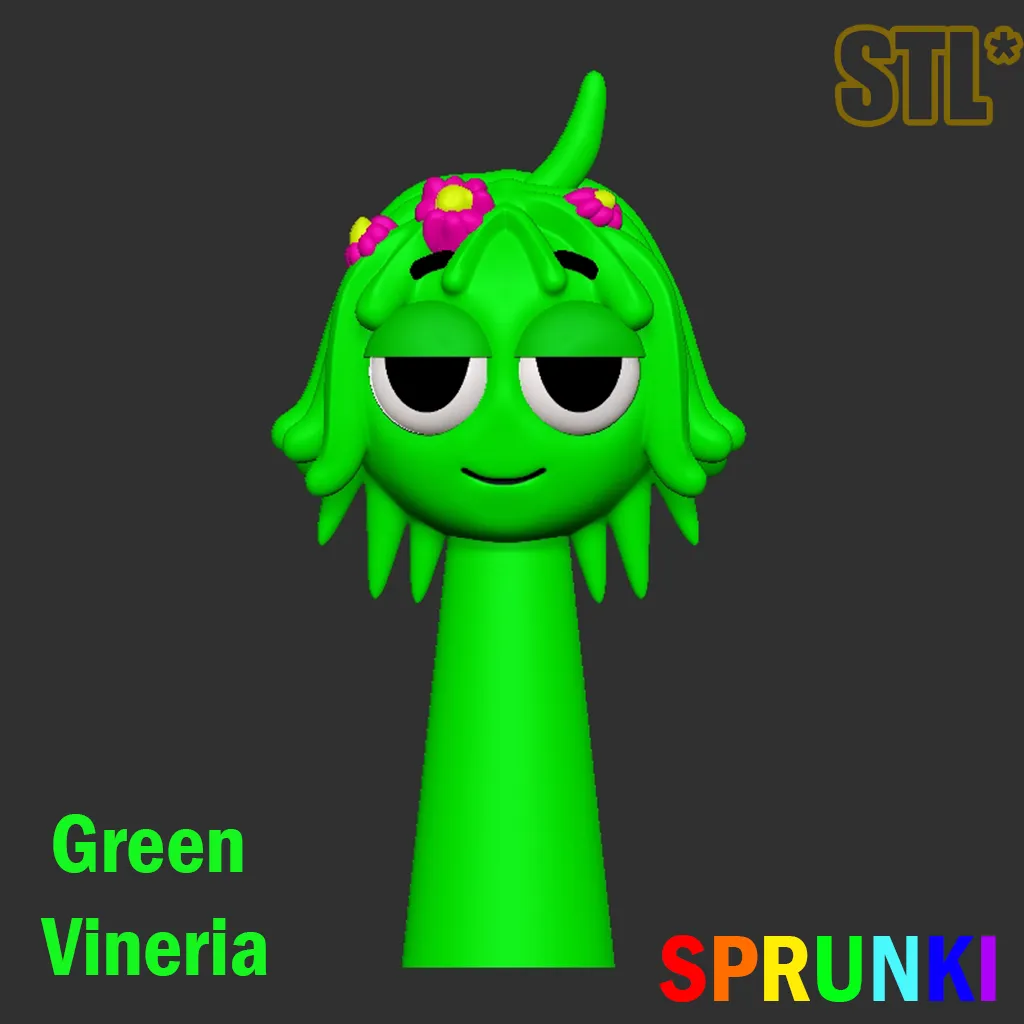 Sprunki Incredibox Green Vineria Sprunki STL 3D Character Fa