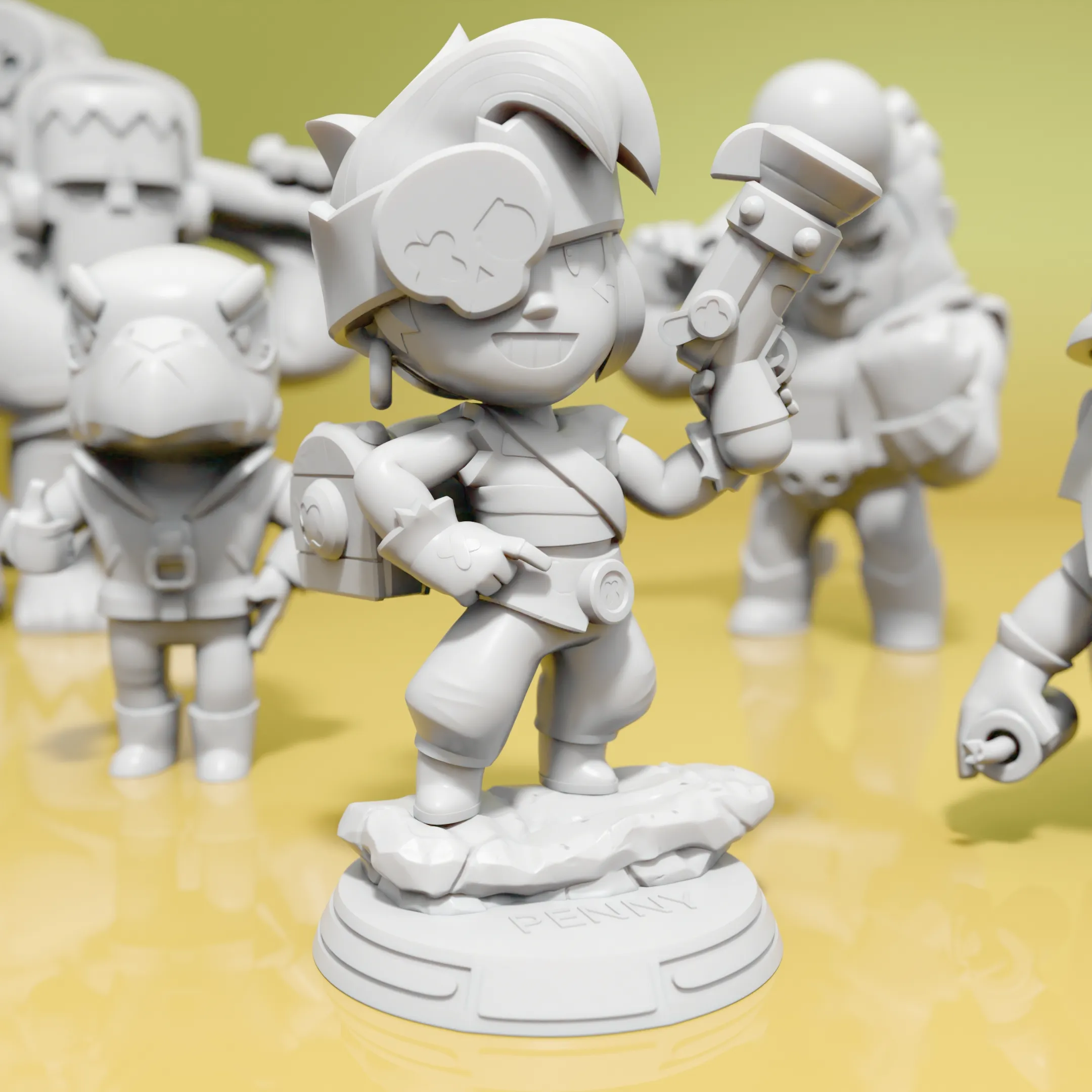 Brawl Stars Collection: Dynamike, Crow, Bull, Frank, and Pen