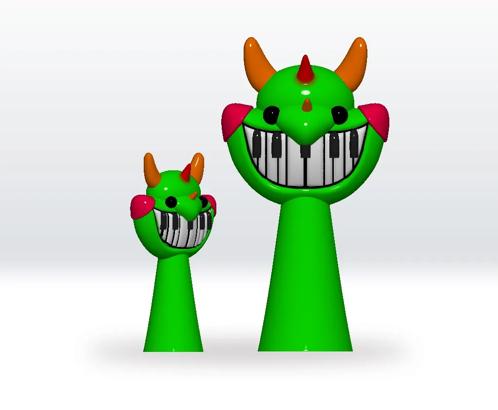 Sprunki Pianosaurus Playtime STL 3D Model Character Fanart