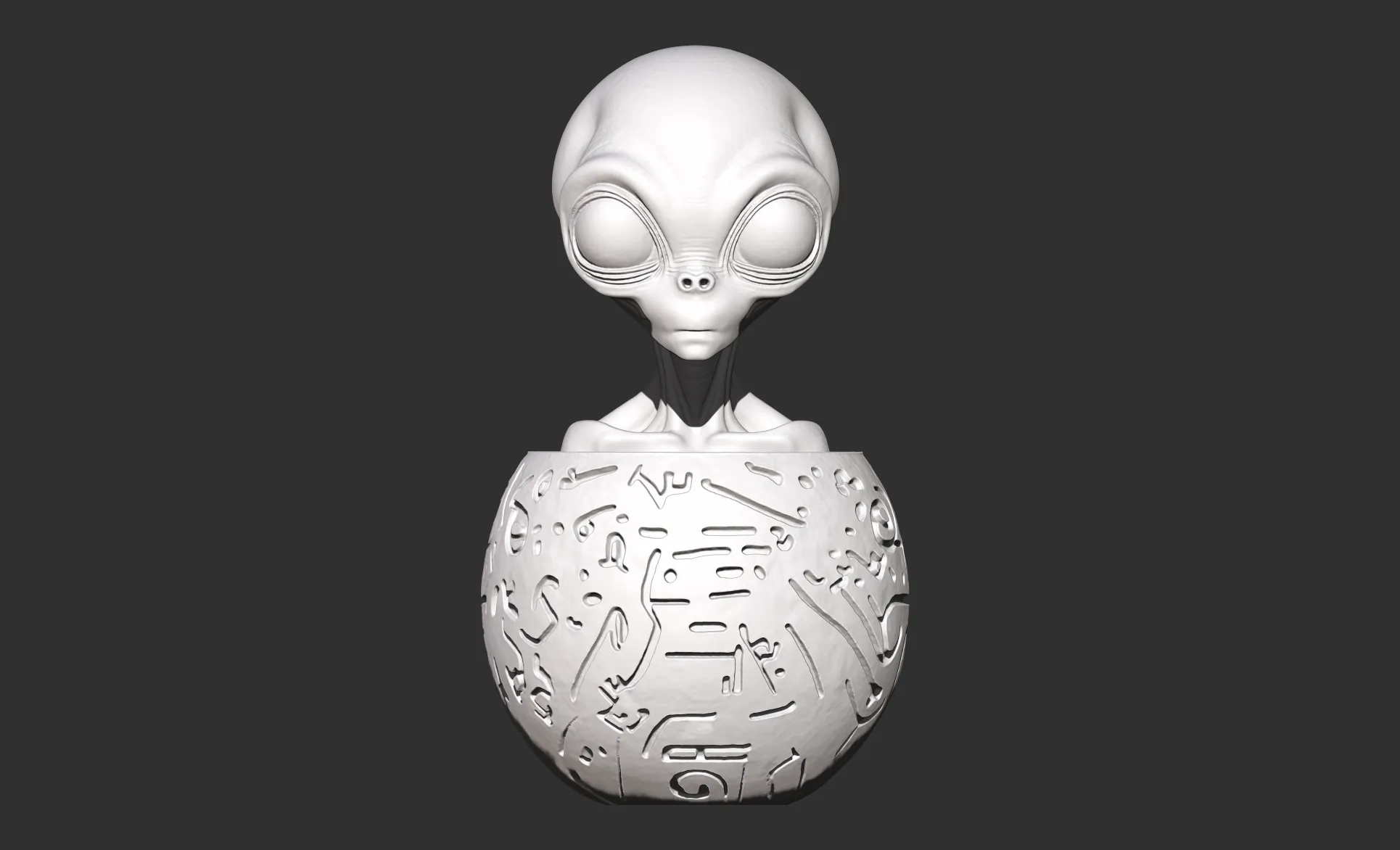3D Printer Files | 3MF File | Gray Alien in Bowl | Creality Cloud