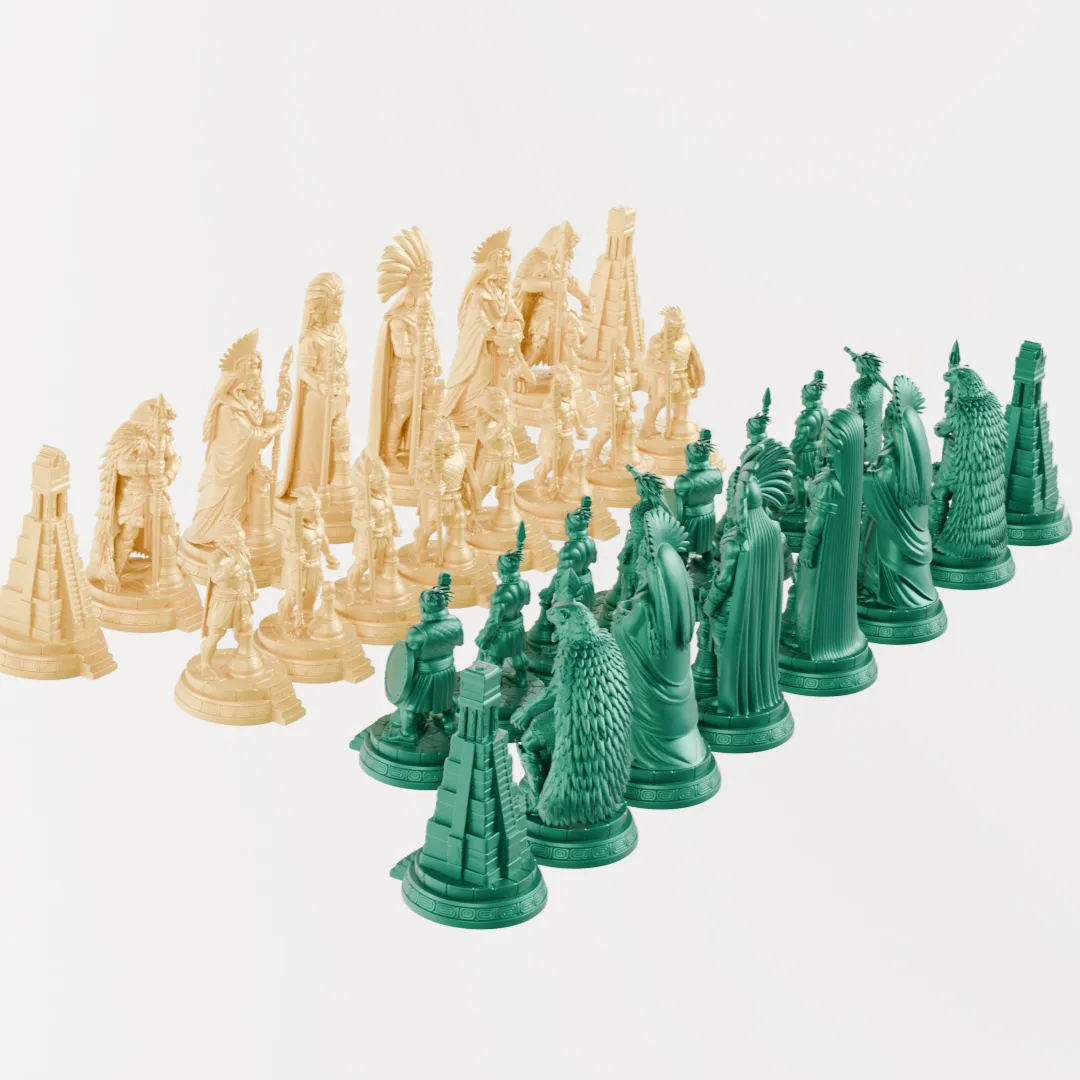 Historical Mayan Empire Chess Set 3MF - STL-1