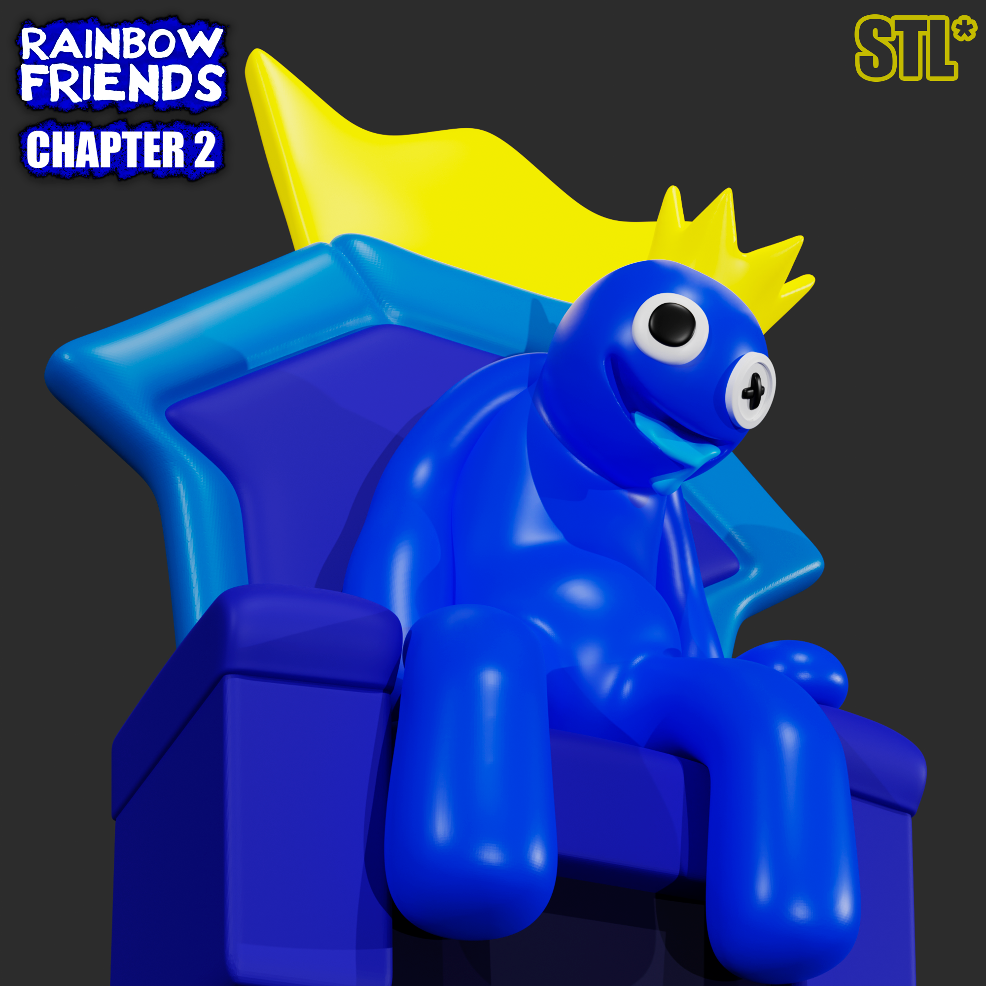 BLUE FROM RAINBOW FRIENDS - ROBLOX. TWO STL MODEL., 3D models download