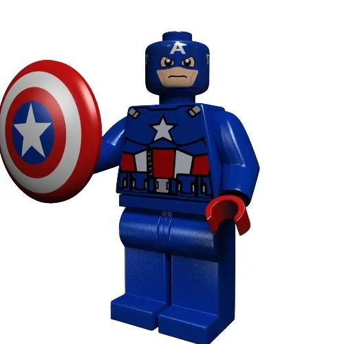Capitan America LEGO Minifigure Modello 3D File STL