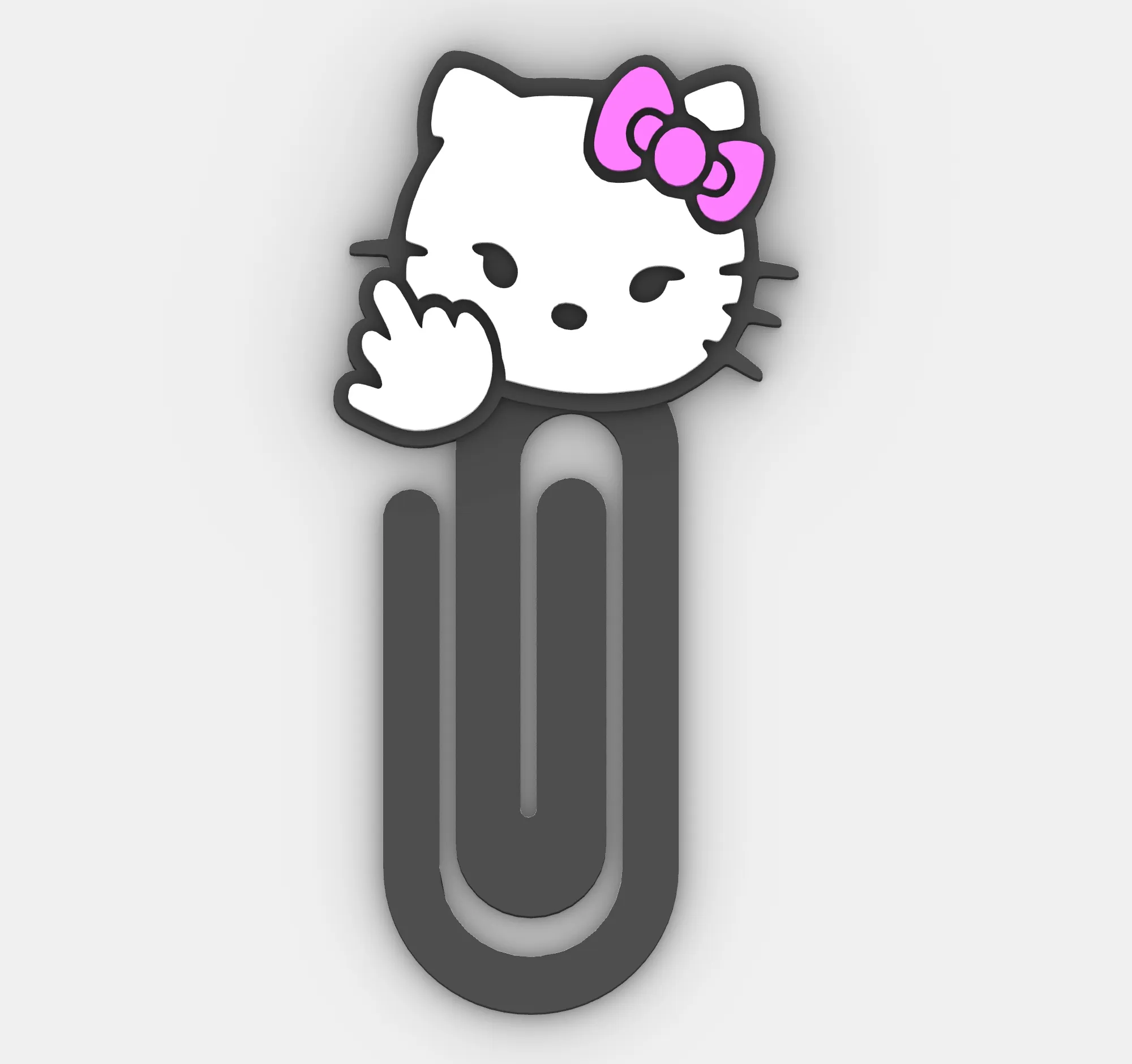 hello kitty - fuck you - Paper clip - bookmark - STL file
