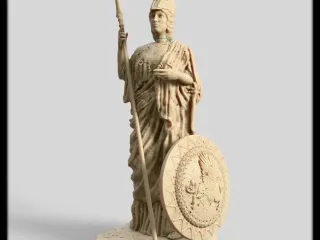 Athena Statue 3D Model - Greek Goddess Sculpture