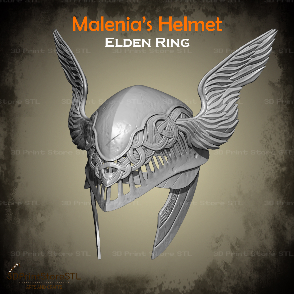 Malenia Helmet Cosplay Elden Ring STL File 3D models download