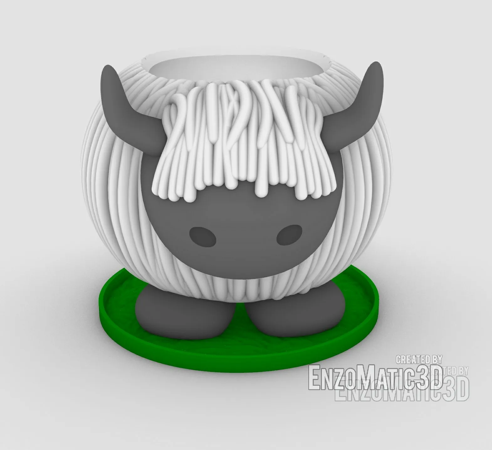 cute baby highland cow - flower pot planter, pencil holder