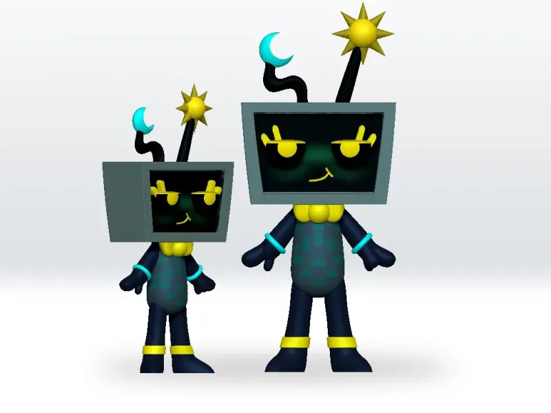 Dandys World Vee STL file 3D Model Character Fanart