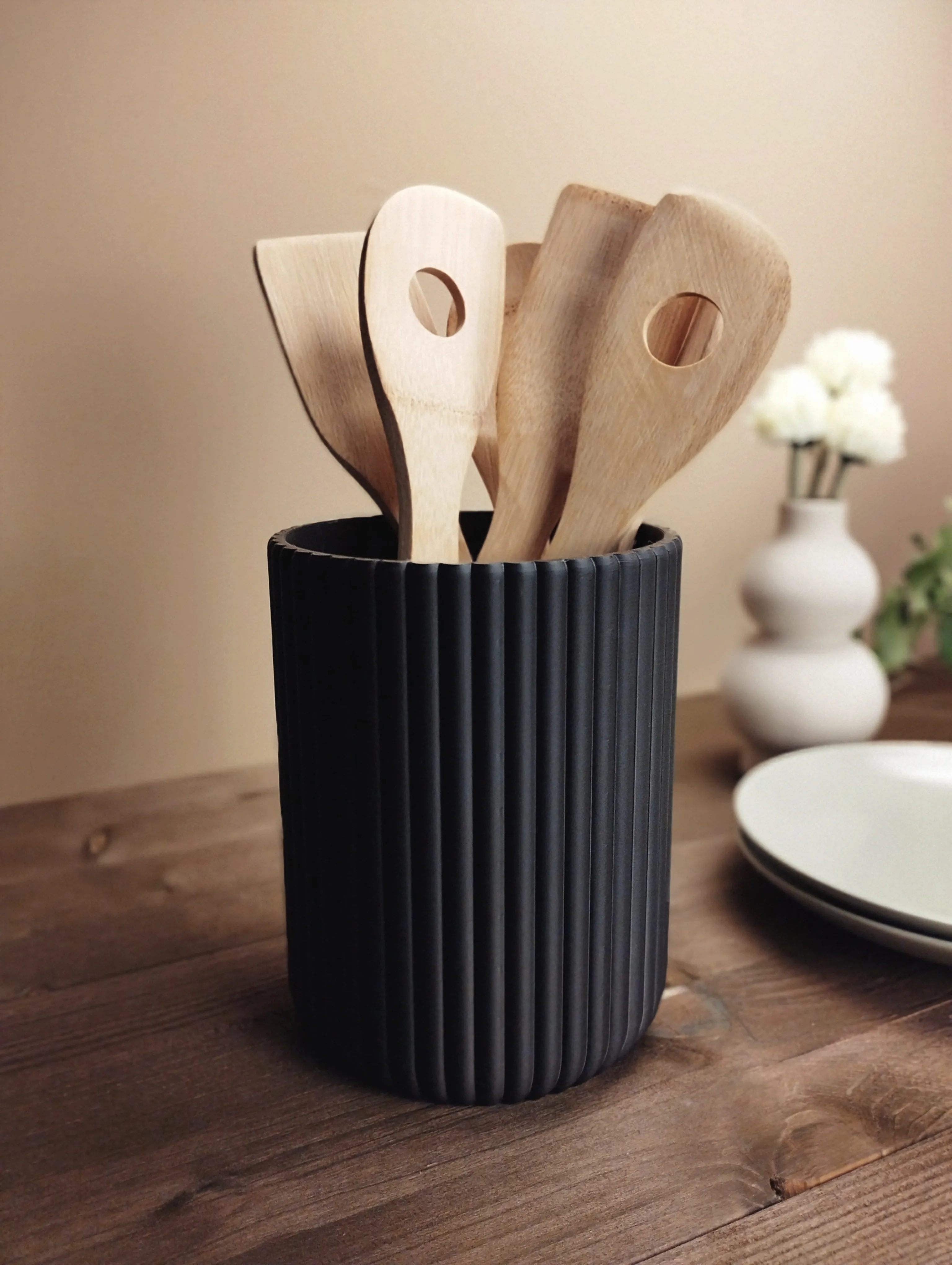 Ribbed Kitchen Utensil Holder – For Kitchen Essentials