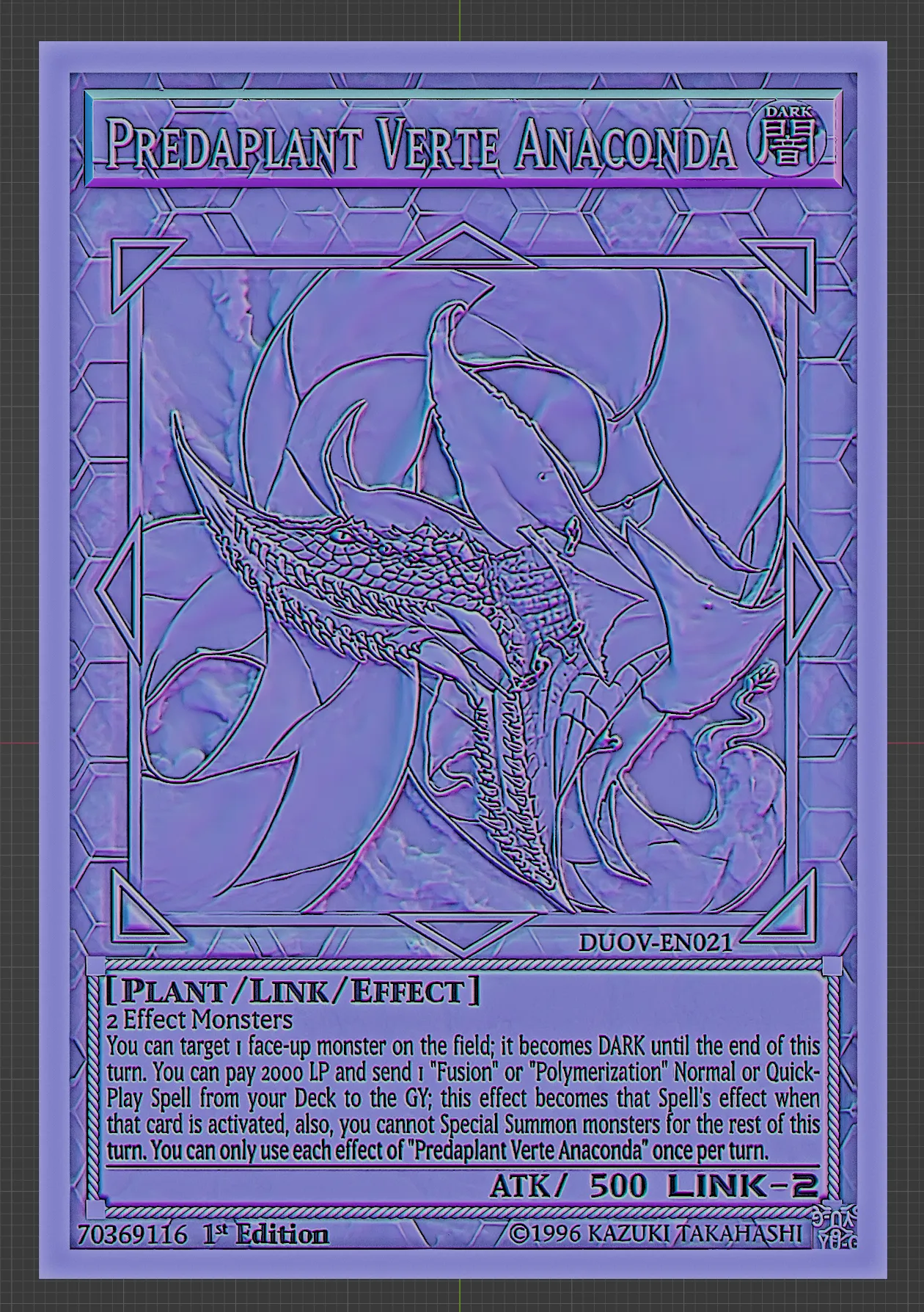anaconda yugioh card Predaplant Verte - DUOV-EN021 - Ultra Rare may be 1st or Unlimited Edition Miniature Games & Accessories STL