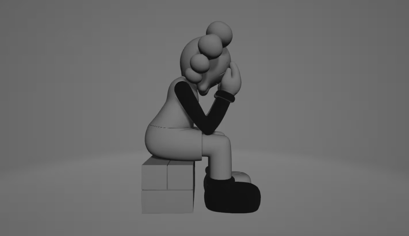 KAWS Sitting Down STL-3
