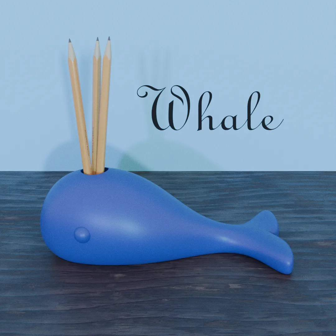 whale pencil holder