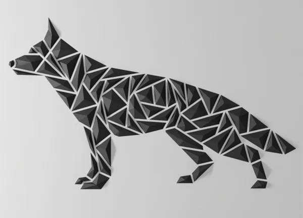 Arte murale geometrica per cani - "stile pastore tedesco"