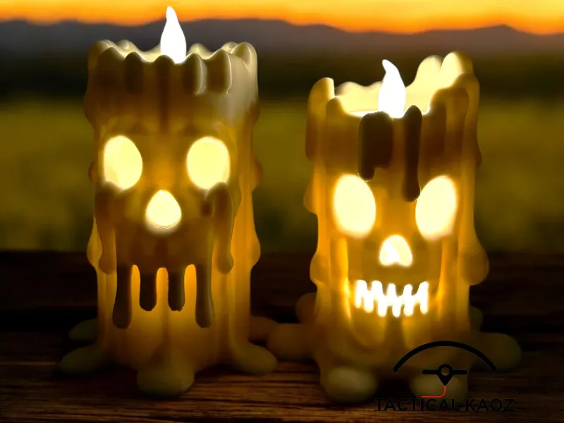 Spooky Melting Skull Candles –  Halloween Decor Tea Light Ca