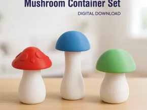 Mushroom Storage Boxes, 3 Containers Set, Mini Box Models