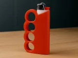 Brass knuckle Bic lighter holder-1