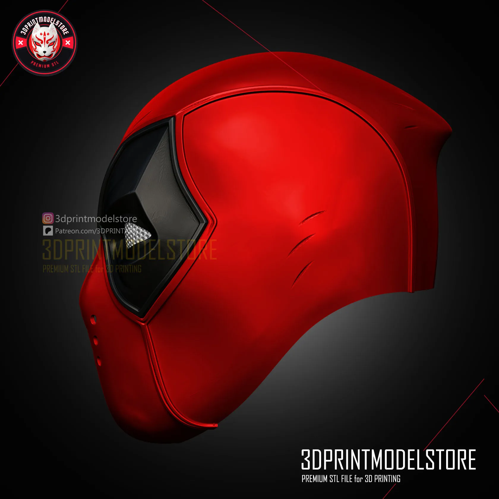 Deadpool Face Shell Mask - Marvel Comic Cosplay -Premium STL