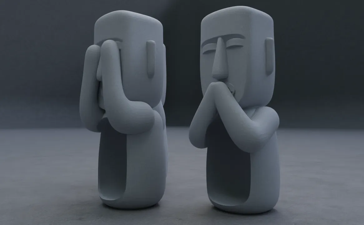 Hear No Evil Moai Tealight Holder