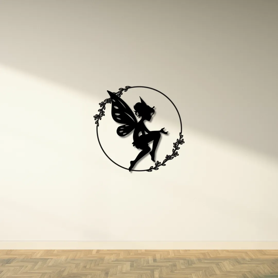 Whimsical Fairy Silhouette Wall Art – 3D Printable Design