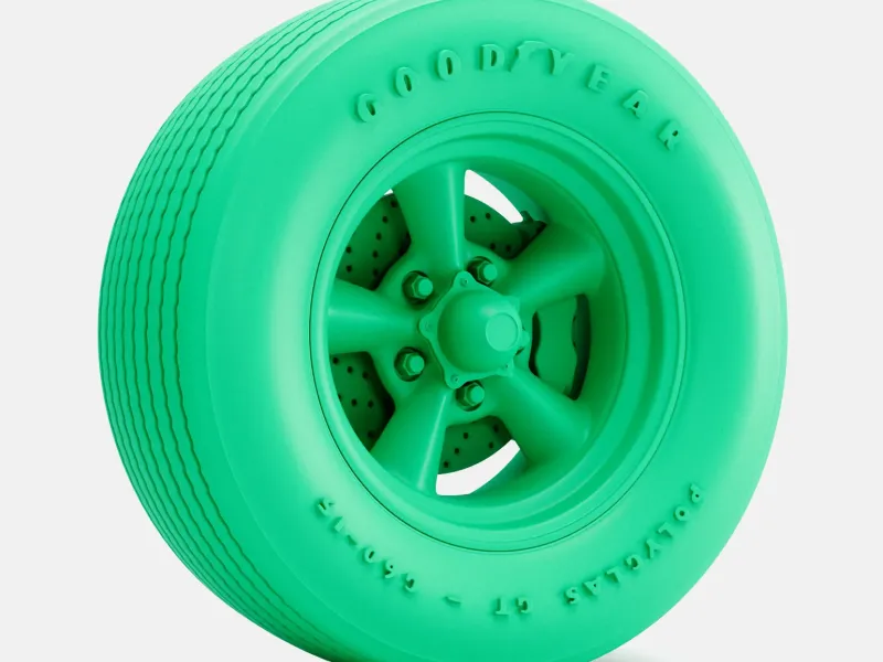 escala 1/24, Roda Torq Thrust D 15x8, Pneu Goodyear Polyglas