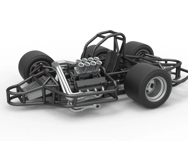 Supermodified 3-to-1 race car Base Scale 1:25