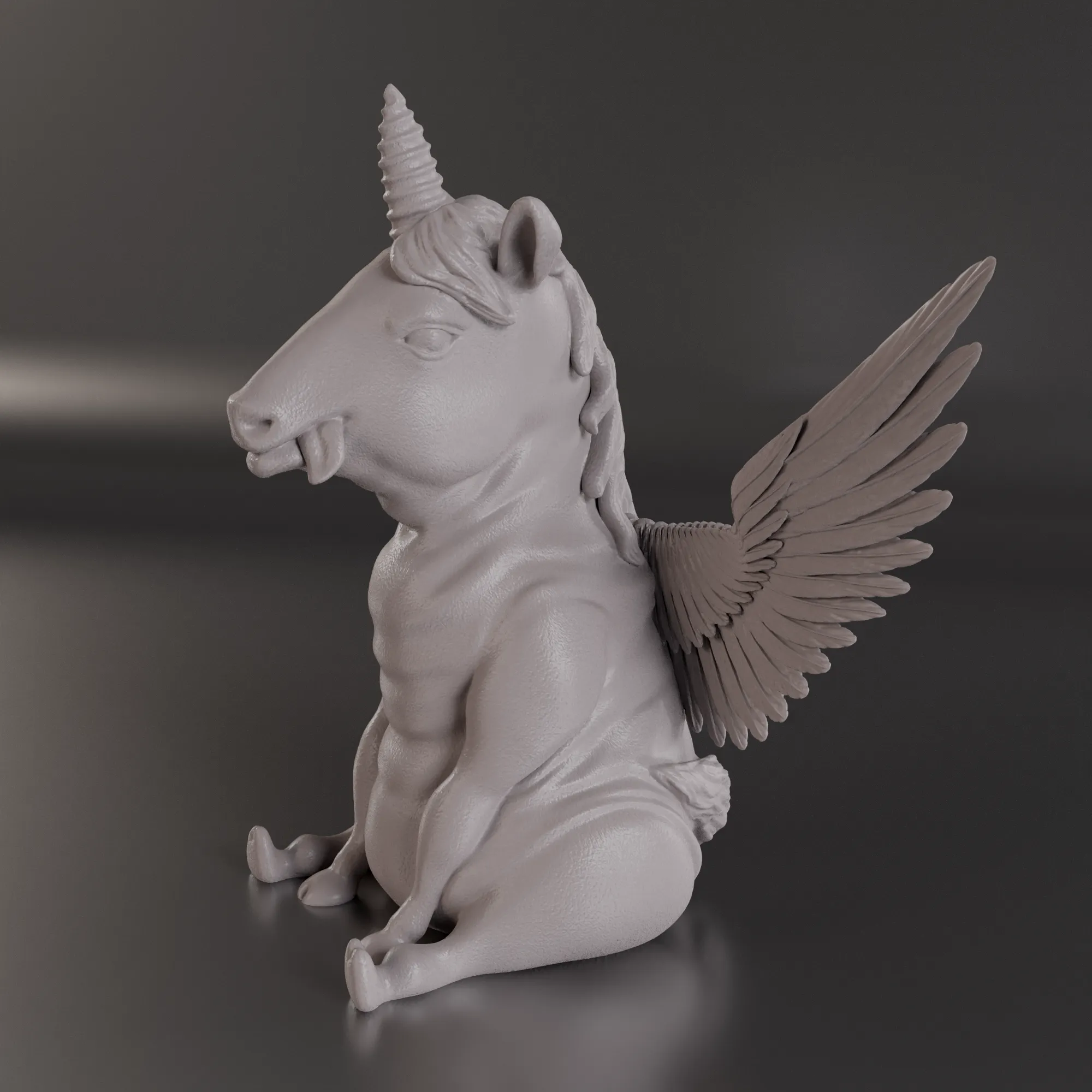 FETTES EINHORN MIT FLÜGELN