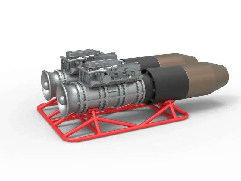 2 Jet engines on the frame Scale 1:25
