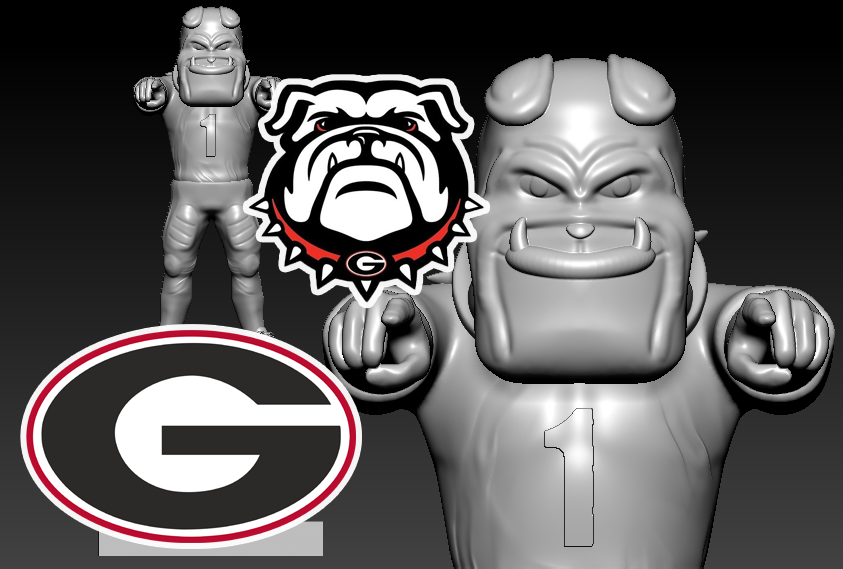 GEORGIA BULLDOGS FOOTBALL MASCOT STATUE - 3D PRINT | 3D models download ...