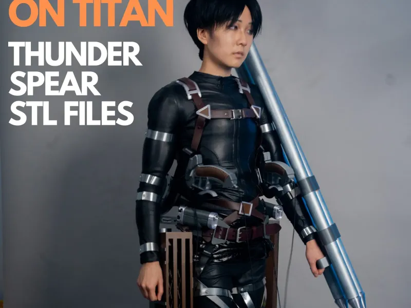 Attack On titan Cosplay Thunder Spears Levi, Mikasa prop ODM