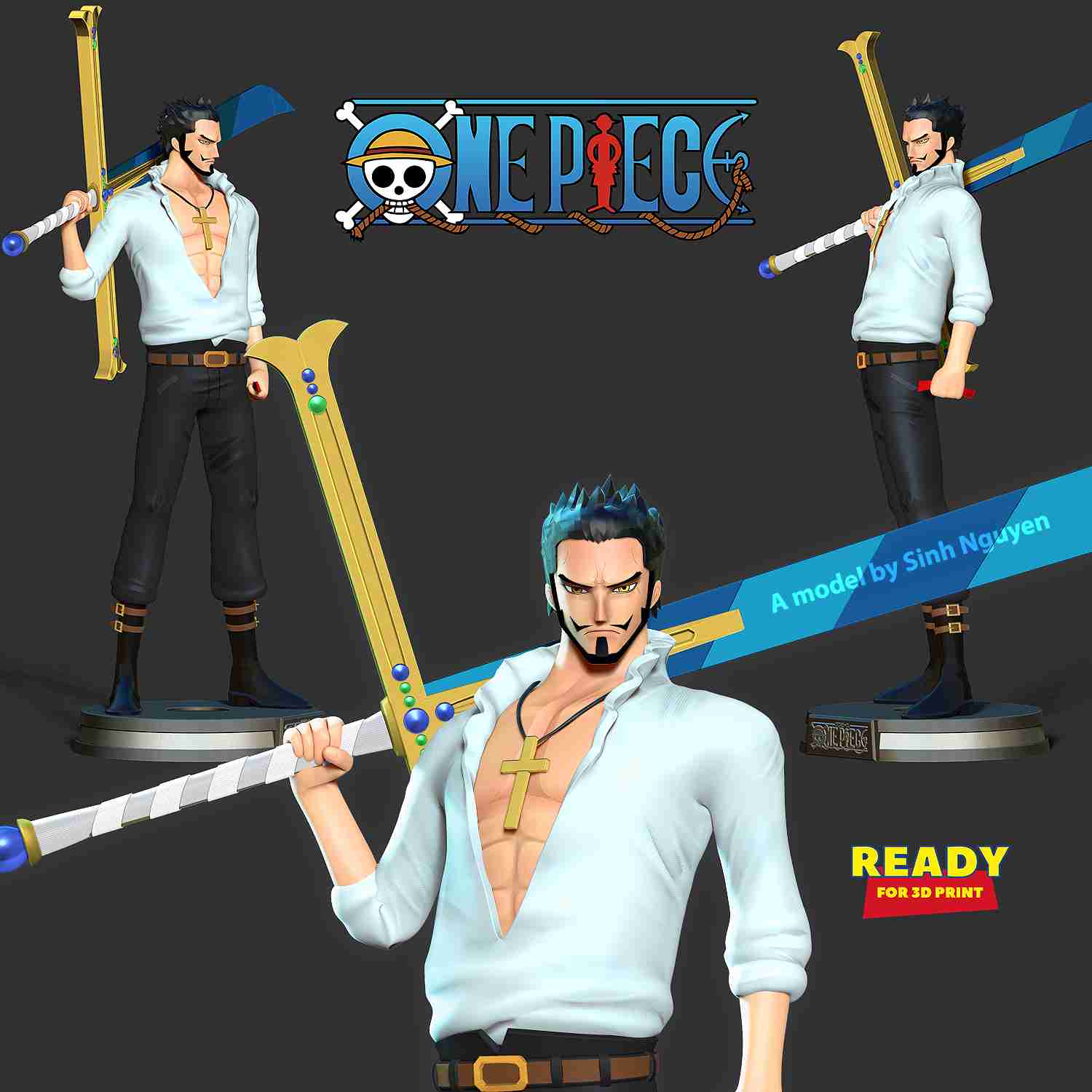 Yoru Sword - Mihawk Weapon High Quality - One Piece La 3D Print