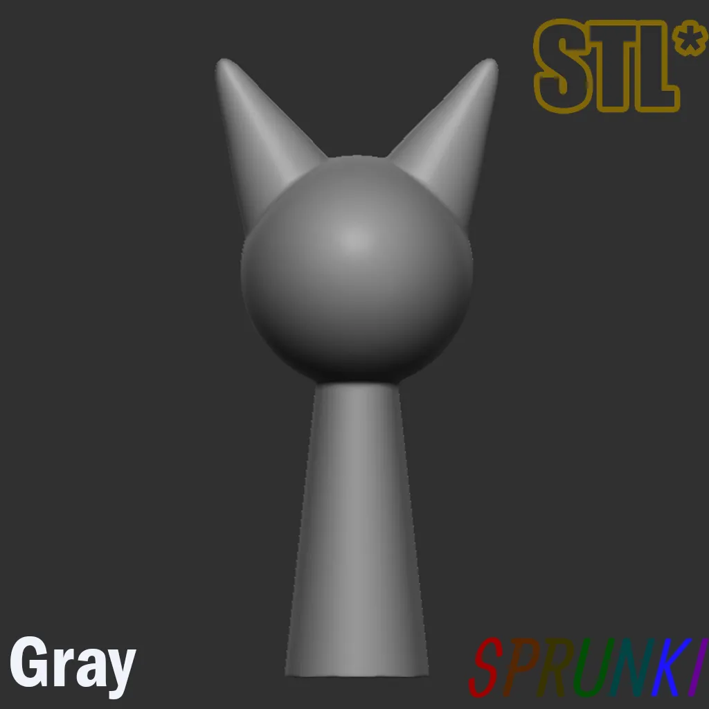 Sprunki Incredibox Gray STL 3D Character Fanart