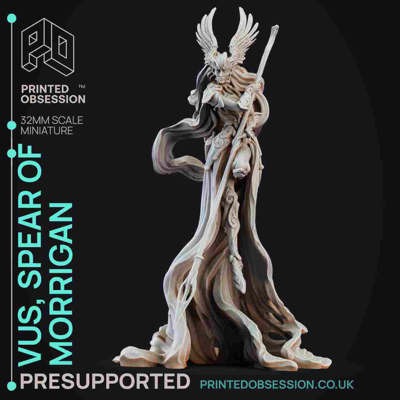 Vus - Spear Maiden to Morrigan - PRESUPPORTED - 32mm Scale