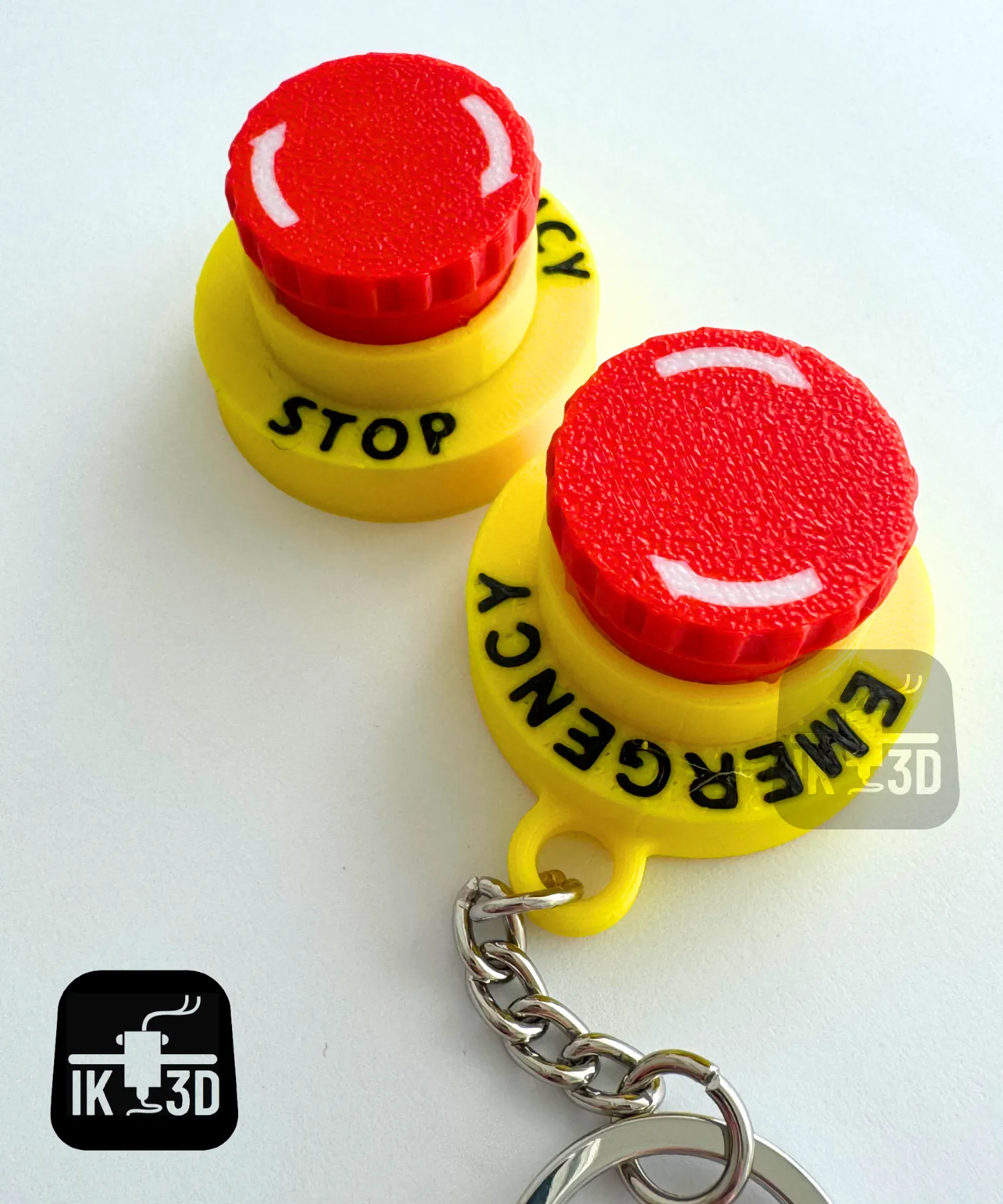 Emergency Stop Clicker Fidget Toy Keychain / Multicolor