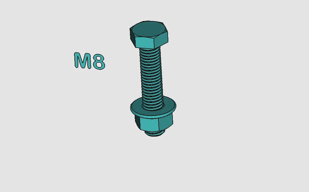 4pc bolt and nut m8-m12