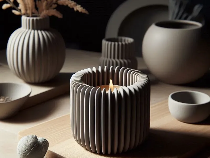 "Radiant Rib" - Geribbelde LED-kaarsenhouder | Theelichthouder
