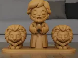 Chibi Daniel in the Lions Den 3D Print STL File-1
