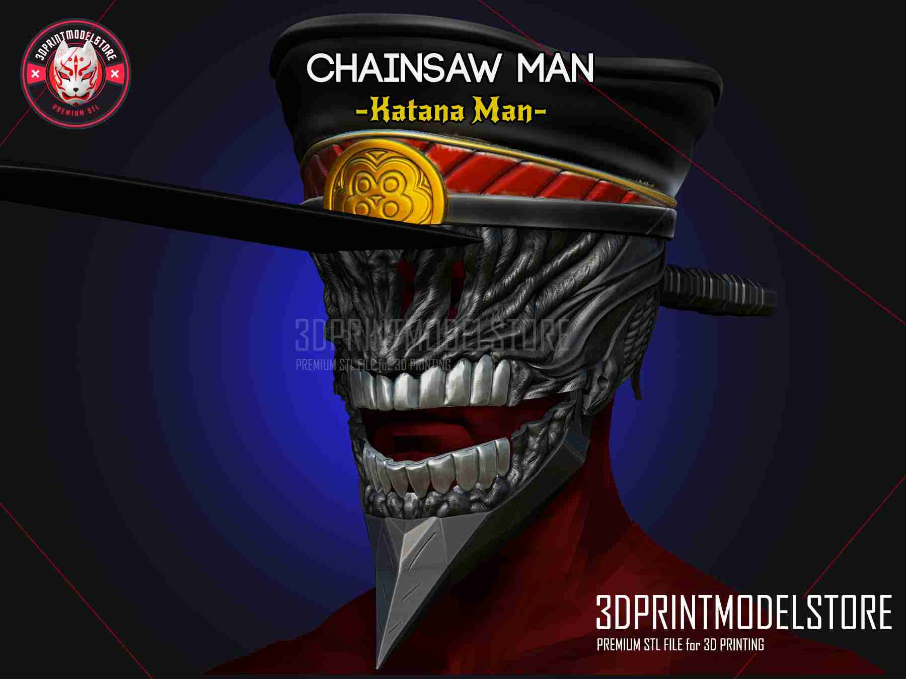 Chainsaw Man Katana Man Helmet Cosplay - Halloween Costume | 3D-Modelle  herunterladen | Creality Cloud