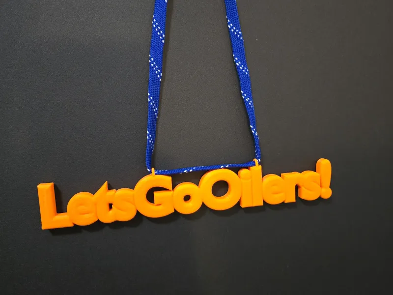 "Lets Go Oilers!" Necklace
