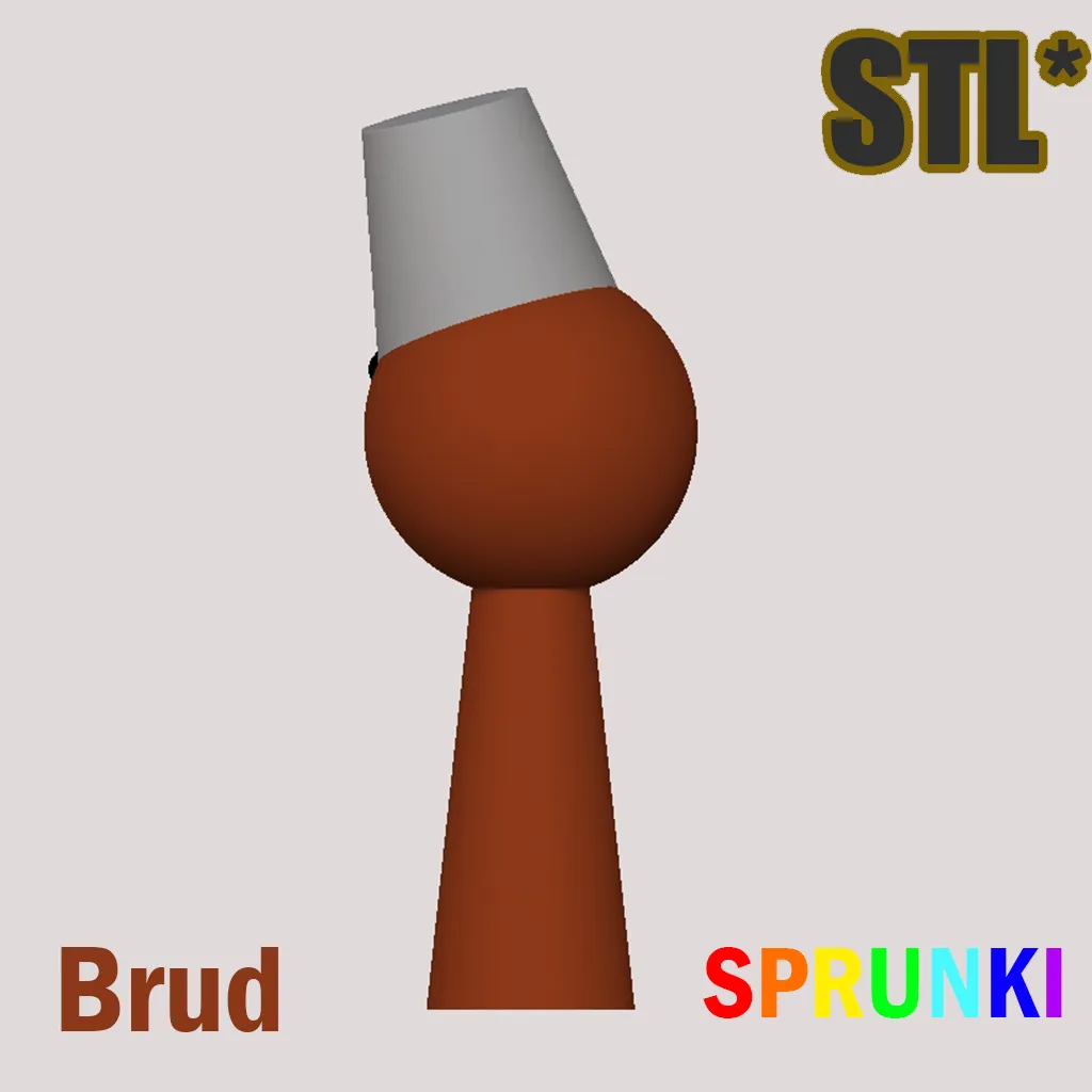 Sprunki Incredibox Brud Brown STL 3D Character Fanart