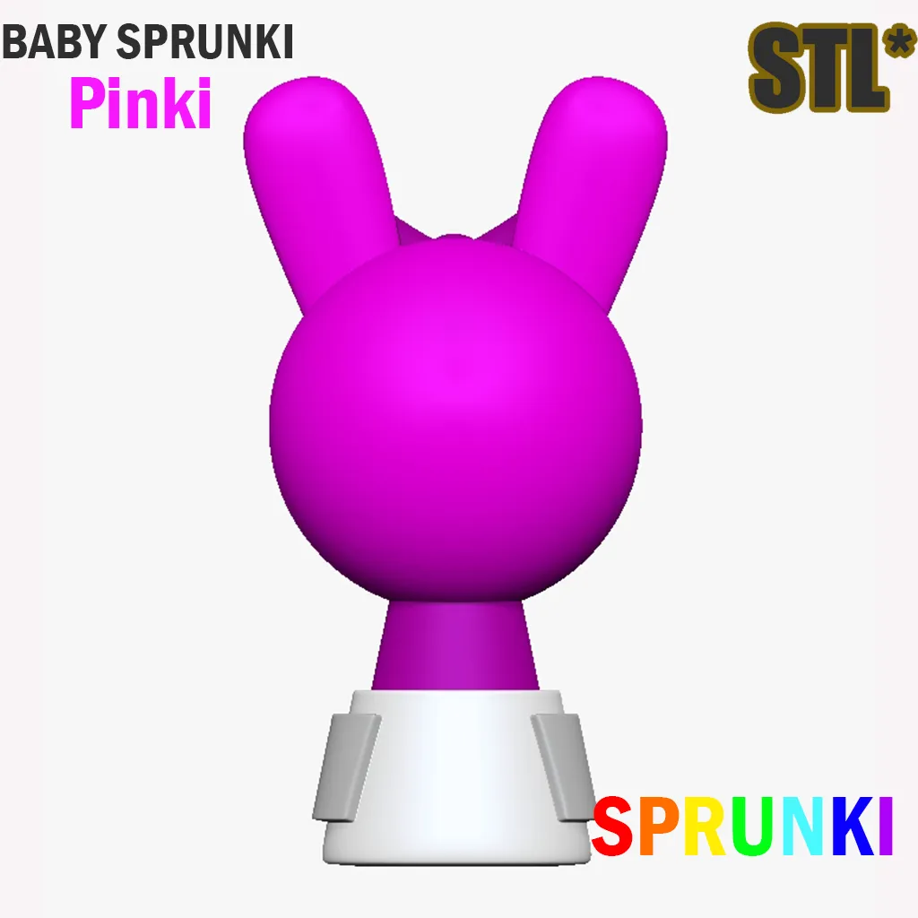 STL Sprunki Incredibox Baby Pinki Sprunki STL 3D Character
