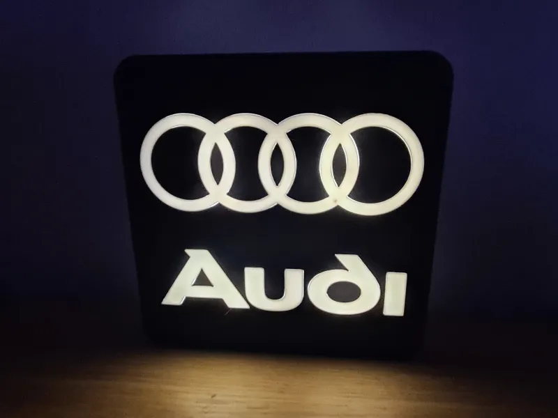 Audi LED-Leuchtkasten für Schreibtisch oder Wandmontage RS TT GT TTS QUATTRO